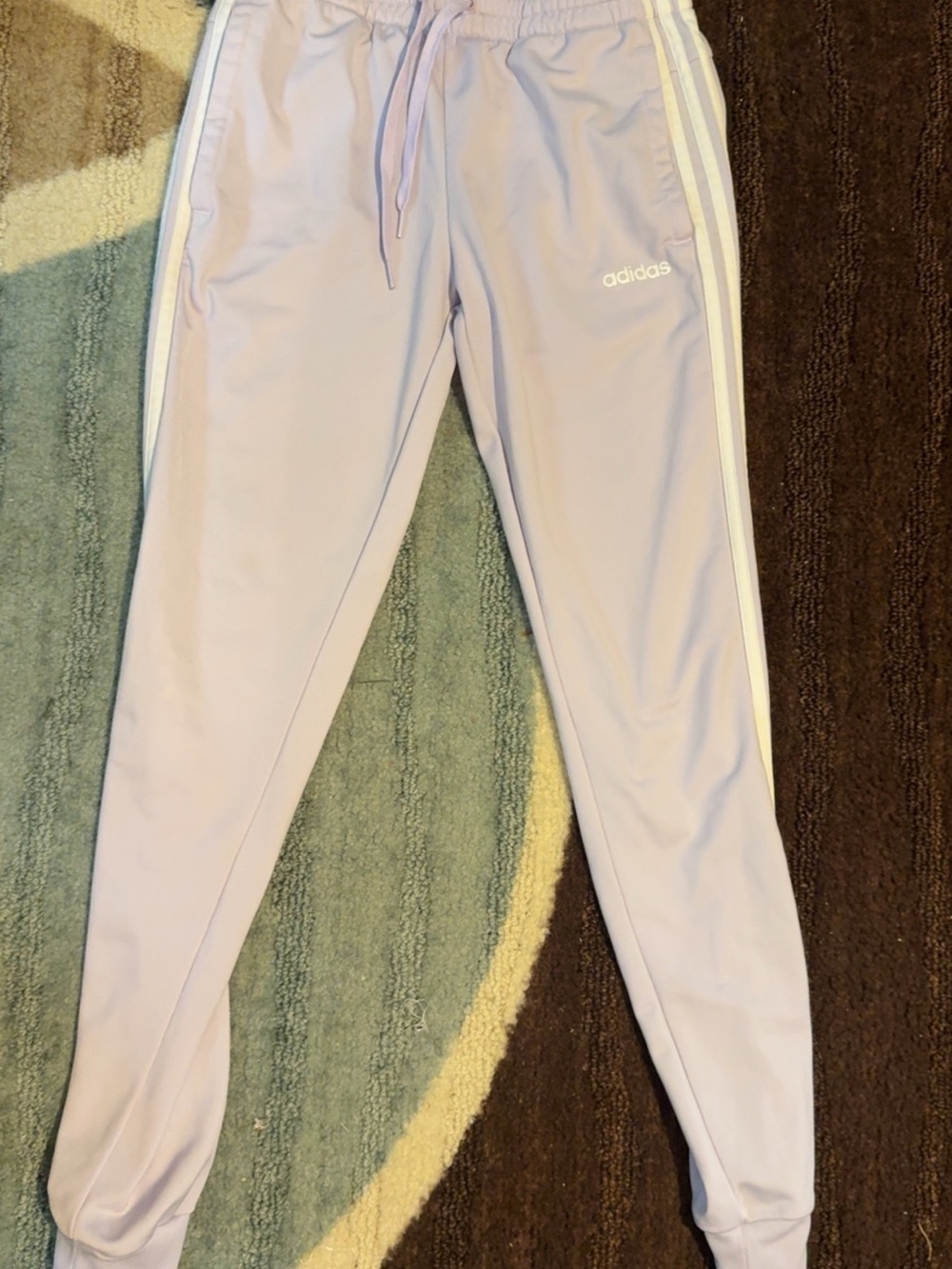 adidas Light Lavender Track Joggers with White Side Stripes